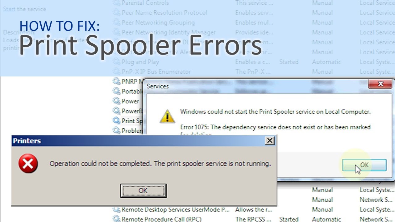 Printer Spooler Error in Windows XP