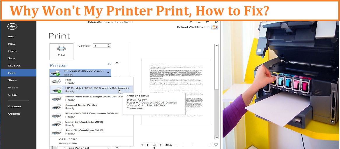 Printer won't print Errors