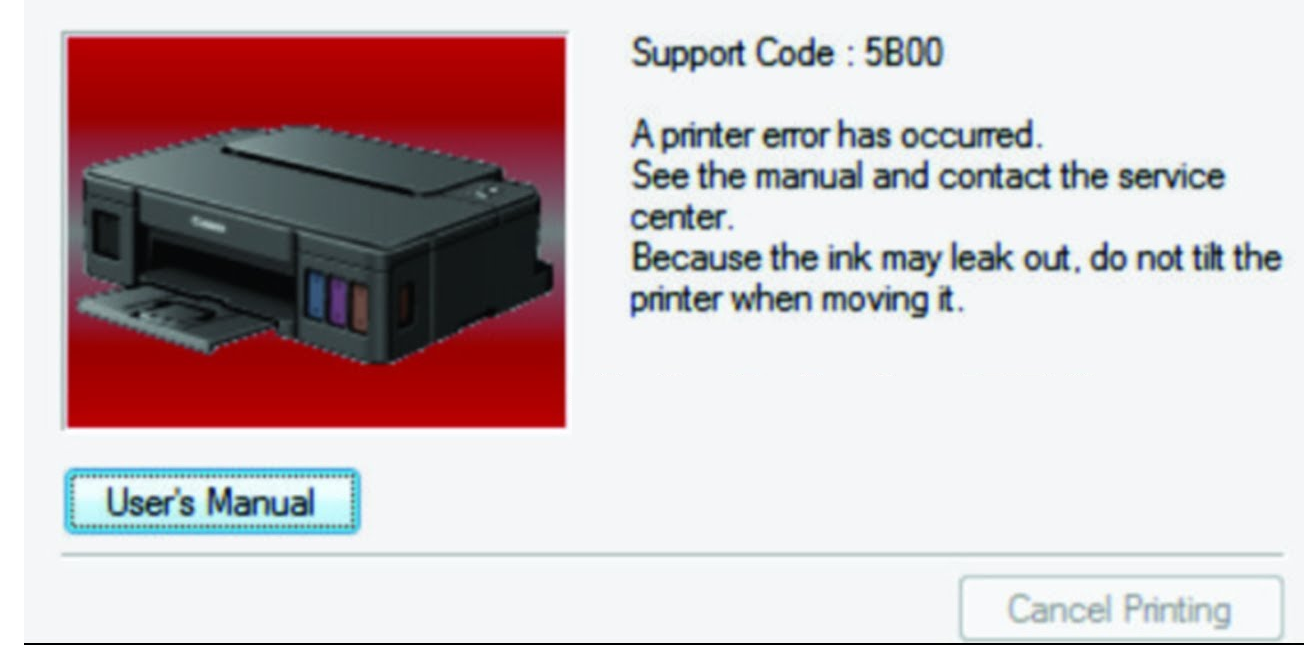 Canon printers error message 5B00