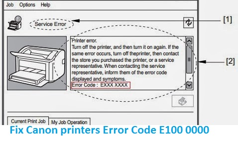 Fix Canon printers Error Code E100 0000