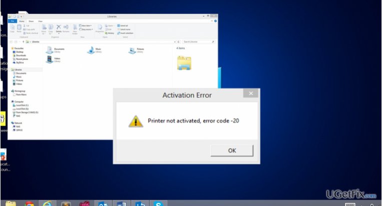 Printer Not Activated Error Code 20 on Windows