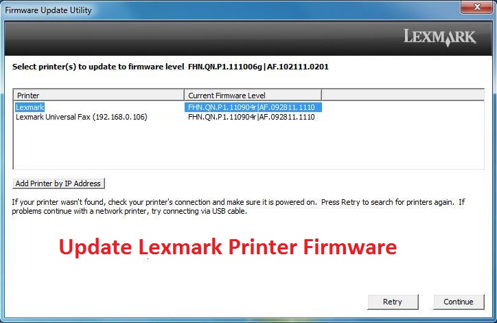 Update Lexmark Printer Firmware