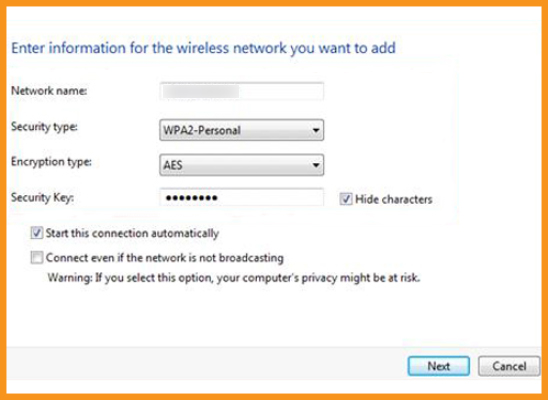 Wireless Name and Password Settings